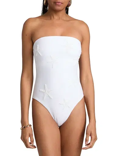 Milly Women's Starfish Sequined One-Piece Swimsuit - White | Thumbnail 3 Milly Women's Starfish Sequined One-Piece Swimsuit - White | Thumbnail 3