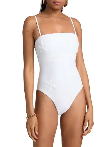 Milly Women's Starfish Sequined One-Piece Swimsuit - White | Thumbnail 5 Milly Women's Starfish Sequined One-Piece Swimsuit - White | Thumbnail 5