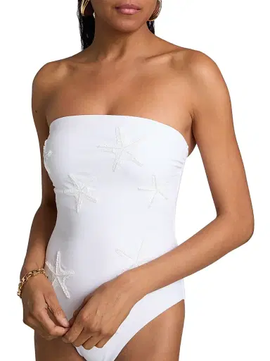 Milly Women's Starfish Sequined One-Piece Swimsuit - White | Thumbnail 6 Milly Women's Starfish Sequined One-Piece Swimsuit - White | Thumbnail 6