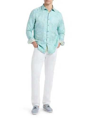 Robert Graham Men's The Viscount Paisley Button-Front Shirt - Teal | Thumbnail 2 Robert Graham Men's The Viscount Paisley Button-Front Shirt - Teal | Thumbnail 2