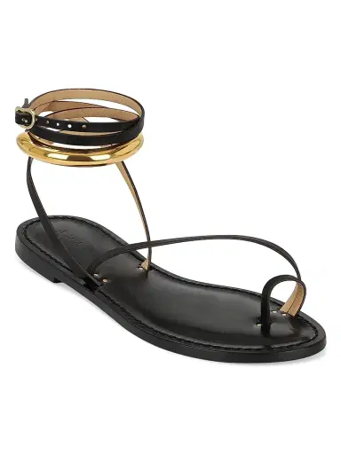 AMANU Women's 17 The Kalahari Leather Ankle-Wrap Sandals - Black | Thumbnail 2 AMANU Women's 17 The Kalahari Leather Ankle-Wrap Sandals - Black | Thumbnail 2