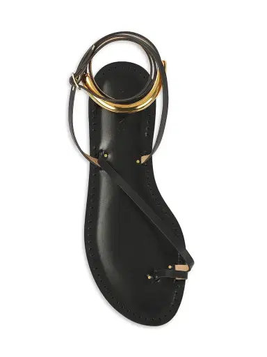 AMANU Women's 17 The Kalahari Leather Ankle-Wrap Sandals - Black | Thumbnail 3 AMANU Women's 17 The Kalahari Leather Ankle-Wrap Sandals - Black | Thumbnail 3