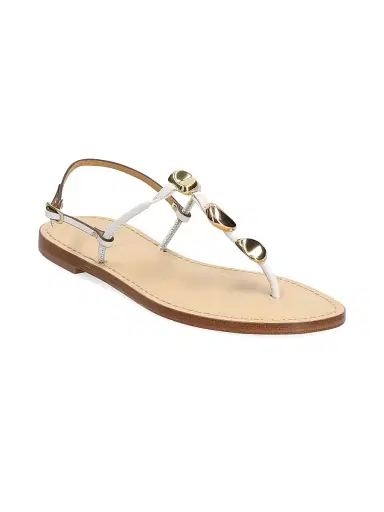 AMANU Women's The Nairobi Beaded Leather Sandals - White | Thumbnail 2 AMANU Women's The Nairobi Beaded Leather Sandals - White | Thumbnail 2