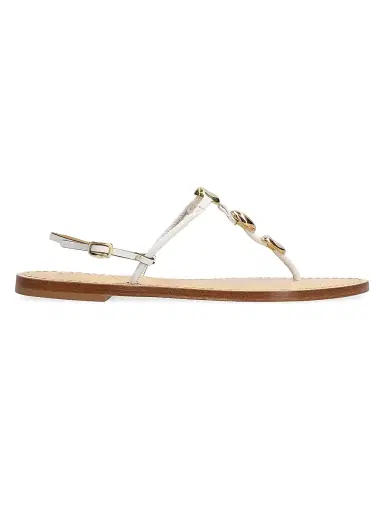 AMANU Women's The Nairobi Beaded Leather Sandals - White | Thumbnail 1 AMANU Women's The Nairobi Beaded Leather Sandals - White | Thumbnail 1