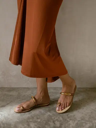 AMANU Women's 25 The Samburu Metallic Loop Leather Sandals - Cognac | Thumbnail 5 AMANU Women's 25 The Samburu Metallic Loop Leather Sandals - Cognac | Thumbnail 5