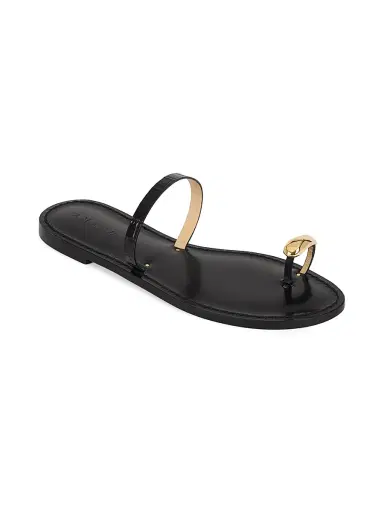 AMANU Women's 21 The Kibera Toe-Ring Leather Sandals - Black | Thumbnail 2 AMANU Women's 21 The Kibera Toe-Ring Leather Sandals - Black | Thumbnail 2
