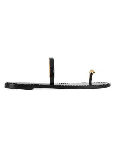 AMANU Women's 21 The Kibera Toe-Ring Leather Sandals - Black | Thumbnail 1 AMANU Women's 21 The Kibera Toe-Ring Leather Sandals - Black | Thumbnail 1