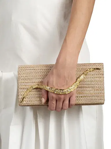 Alexis Bittar Women's Crystal Curve Tweed Clutch - Sunset Blush | Thumbnail 2 Alexis Bittar Women's Crystal Curve Tweed Clutch - Sunset Blush | Thumbnail 2