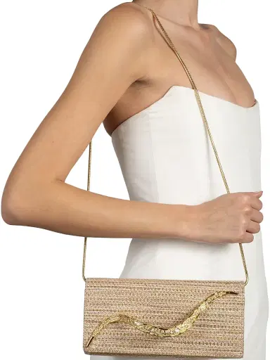 Alexis Bittar Women's Crystal Curve Tweed Clutch - Sunset Blush | Thumbnail 3 Alexis Bittar Women's Crystal Curve Tweed Clutch - Sunset Blush | Thumbnail 3