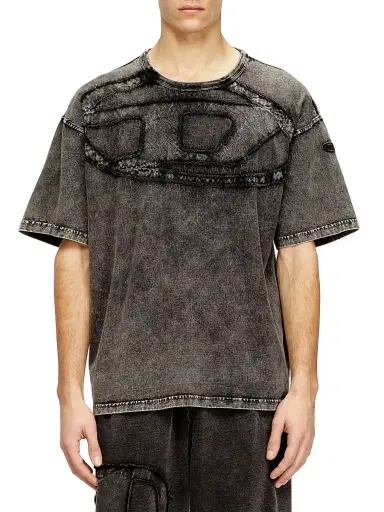Diesel Men's Logo Cotton Crewneck T-Shirt - Black - Size XL | Thumbnail 3 Diesel Men's Logo Cotton Crewneck T-Shirt - Black - Size XL | Thumbnail 3