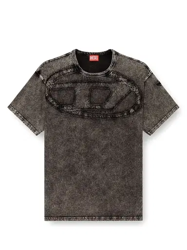 Diesel Men's Logo Cotton Crewneck T-Shirt - Black - Size XL | Thumbnail 1 Diesel Men's Logo Cotton Crewneck T-Shirt - Black - Size XL | Thumbnail 1