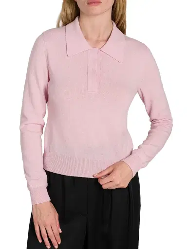 Jil Sander Women's Virgin Wool Relaxed-Fit Polo Sweater | Thumbnail 6 Jil Sander Women's Virgin Wool Relaxed-Fit Polo Sweater | Thumbnail 6