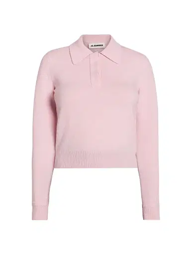 Jil Sander Women's Virgin Wool Relaxed-Fit Polo Sweater | Thumbnail 1 Jil Sander Women's Virgin Wool Relaxed-Fit Polo Sweater | Thumbnail 1