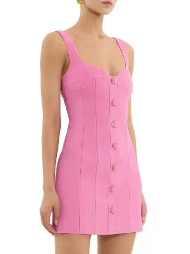 Rebecca Vallance Women's Muriel Buttoned Minidress - Pink - Size 12 | Thumbnail 2 Rebecca Vallance Women's Muriel Buttoned Minidress - Pink - Size 12 | Thumbnail 2