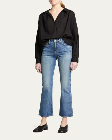 Nili Lotan Mid-Rise Bootcut Crop Jeans | Thumbnail 3 Nili Lotan Mid-Rise Bootcut Crop Jeans | Thumbnail 3