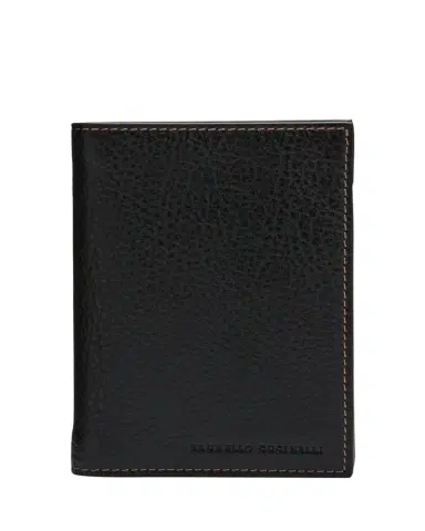 Brunello Cucinelli Men's Leather Bifold Card Holder | Thumbnail 1 Brunello Cucinelli Men's Leather Bifold Card Holder | Thumbnail 1