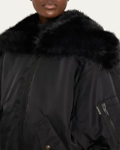 Balenciaga Faux Fur Hooded Bomber Jacket | Thumbnail 5 Balenciaga Faux Fur Hooded Bomber Jacket | Thumbnail 5