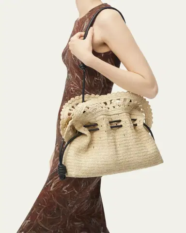 LOEWE x Paula's Ibiza Flamenco Medium Ruffled Clutch Bag in Raffia | Thumbnail 2 LOEWE x Paula's Ibiza Flamenco Medium Ruffled Clutch Bag in Raffia | Thumbnail 2