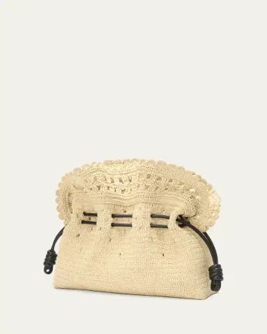 LOEWE x Paula's Ibiza Flamenco Medium Ruffled Clutch Bag in Raffia | Thumbnail 3 LOEWE x Paula's Ibiza Flamenco Medium Ruffled Clutch Bag in Raffia | Thumbnail 3