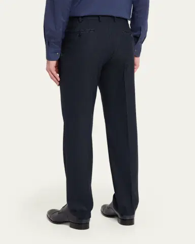 Brioni Wool Mid-Rise Straight-Leg Tailored Pants | Thumbnail 3 Brioni Wool Mid-Rise Straight-Leg Tailored Pants | Thumbnail 3