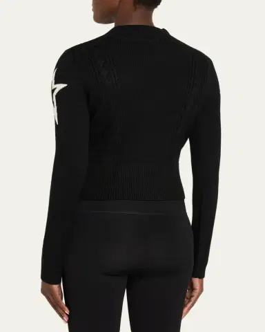 Perfect Moment Cropped Cable-Knit Star Sweater | Thumbnail 3 Perfect Moment Cropped Cable-Knit Star Sweater | Thumbnail 3