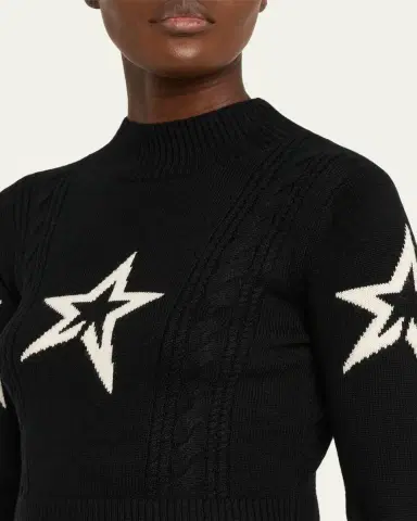 Perfect Moment Cropped Cable-Knit Star Sweater | Thumbnail 5 Perfect Moment Cropped Cable-Knit Star Sweater | Thumbnail 5