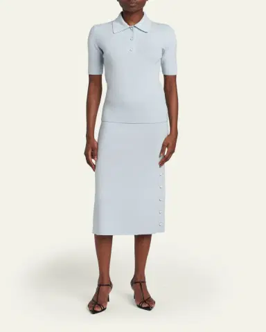 Jil Sander Button-Hem Wool Knit Midi Skirt | Thumbnail 2 Jil Sander Button-Hem Wool Knit Midi Skirt | Thumbnail 2