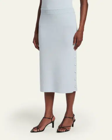 Jil Sander Button-Hem Wool Knit Midi Skirt | Thumbnail 4 Jil Sander Button-Hem Wool Knit Midi Skirt | Thumbnail 4