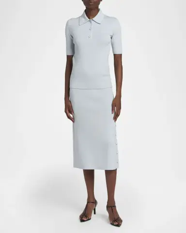 Jil Sander Button-Hem Wool Knit Midi Skirt | Thumbnail 6 Jil Sander Button-Hem Wool Knit Midi Skirt | Thumbnail 6