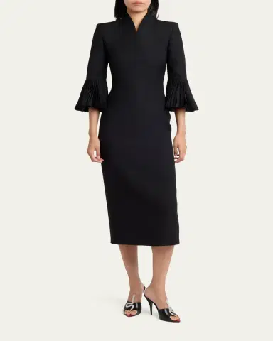 Valentino Garavani Embellished High-Collar Midi Dress | Thumbnail 2 Valentino Garavani Embellished High-Collar Midi Dress | Thumbnail 2