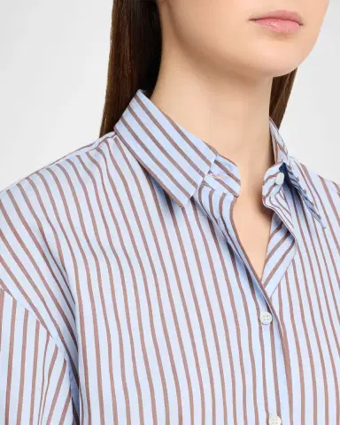 Brunello Cucinelli Monili-Trim Striped Cotton Poplin Button-Down Shirt | Thumbnail 9 Brunello Cucinelli Monili-Trim Striped Cotton Poplin Button-Down Shirt | Thumbnail 9
