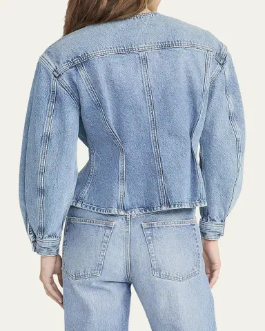Frame The Nipped Collarless Jacket | Thumbnail 3 Frame The Nipped Collarless Jacket | Thumbnail 3