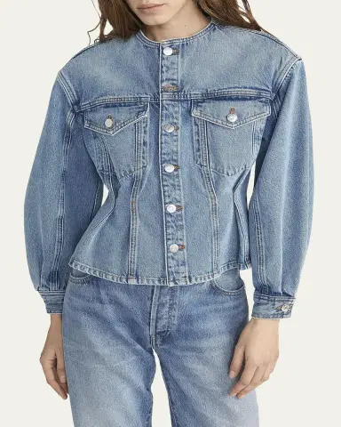 Frame The Nipped Collarless Jacket | Thumbnail 4 Frame The Nipped Collarless Jacket | Thumbnail 4