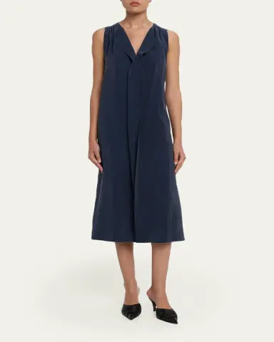 Giorgio Armani Technical Silk Sleeveless Midi Shirtdress | Thumbnail 2 Giorgio Armani Technical Silk Sleeveless Midi Shirtdress | Thumbnail 2