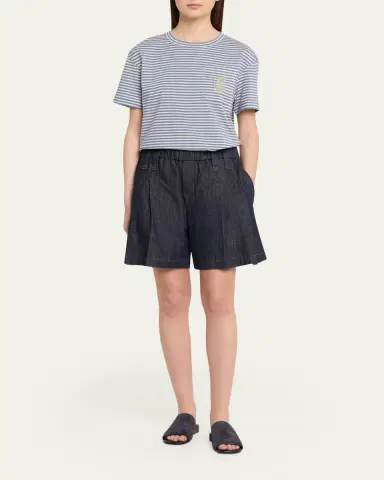 Brunello Cucinelli Striped Cotton Jersey Short-Sleeve T-Shirt | Thumbnail 2 Brunello Cucinelli Striped Cotton Jersey Short-Sleeve T-Shirt | Thumbnail 2