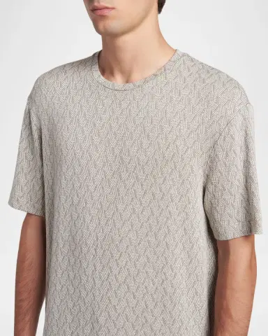 Giorgio Armani Men's Geometric Jacquard Crewneck T-Shirt | Thumbnail 9 Giorgio Armani Men's Geometric Jacquard Crewneck T-Shirt | Thumbnail 9