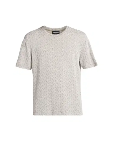 Giorgio Armani Men's Geometric Jacquard Crewneck T-Shirt | Thumbnail 1 Giorgio Armani Men's Geometric Jacquard Crewneck T-Shirt | Thumbnail 1