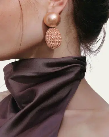 Saulé Selena Clip-On Earrings in Peach Sorbet | Thumbnail 2 Saulé Selena Clip-On Earrings in Peach Sorbet | Thumbnail 2