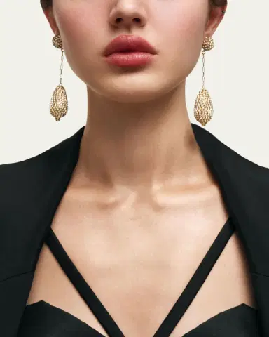 Saulé Marcelle Short Drop Earrings in Gold | Thumbnail 2 Saulé Marcelle Short Drop Earrings in Gold | Thumbnail 2
