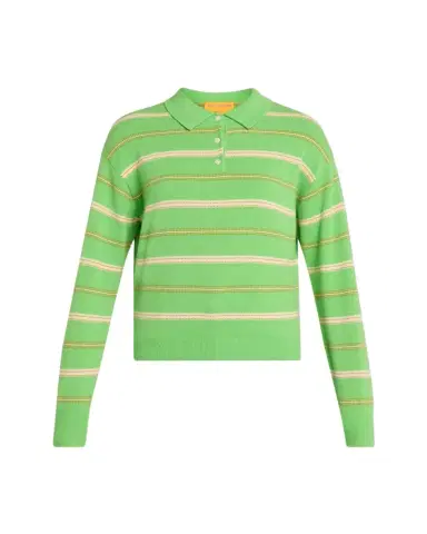 Guest in Residence Collegiate Striped Cashmere Polo | Thumbnail 1 Guest in Residence Collegiate Striped Cashmere Polo | Thumbnail 1