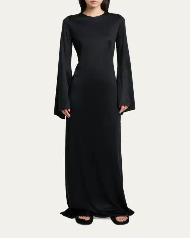 Gabriela Hearst Imara Silk Bell-Sleeve Maxi Dress | Thumbnail 2 Gabriela Hearst Imara Silk Bell-Sleeve Maxi Dress | Thumbnail 2