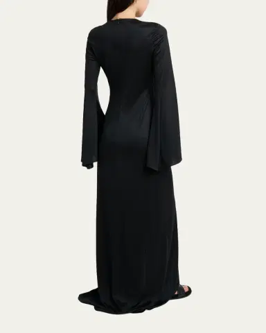 Gabriela Hearst Imara Silk Bell-Sleeve Maxi Dress | Thumbnail 3 Gabriela Hearst Imara Silk Bell-Sleeve Maxi Dress | Thumbnail 3