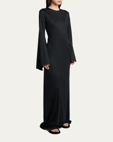 Gabriela Hearst Imara Silk Bell-Sleeve Maxi Dress | Thumbnail 4 Gabriela Hearst Imara Silk Bell-Sleeve Maxi Dress | Thumbnail 4