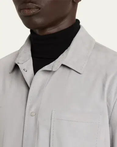 Kiton Men's Cotton Snap-Placket Shirt Jacket | Thumbnail 5 Kiton Men's Cotton Snap-Placket Shirt Jacket | Thumbnail 5