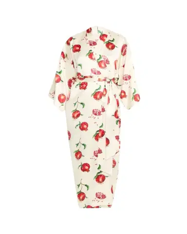 Olivia von Halle Queenie Allegra Pomegranate-Print Silk Satin Robe | Thumbnail 1 Olivia von Halle Queenie Allegra Pomegranate-Print Silk Satin Robe | Thumbnail 1