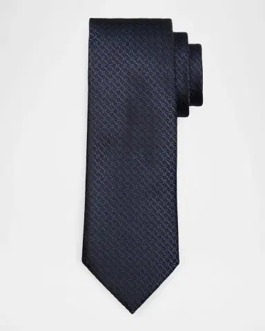 Zegna Men's Tonal Geometric Jacquard Silk Tie | Thumbnail 2 Zegna Men's Tonal Geometric Jacquard Silk Tie | Thumbnail 2