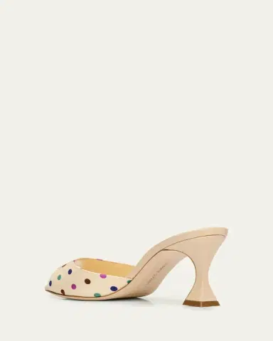 Manolo Blahnik 50mm Jadaron Polka-Dot Twill Mules | Thumbnail 4 Manolo Blahnik 50mm Jadaron Polka-Dot Twill Mules | Thumbnail 4