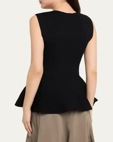 Proenza Schouler Eugenie Sculpted Rib-Knit Peplum Top | Thumbnail 3 Proenza Schouler Eugenie Sculpted Rib-Knit Peplum Top | Thumbnail 3