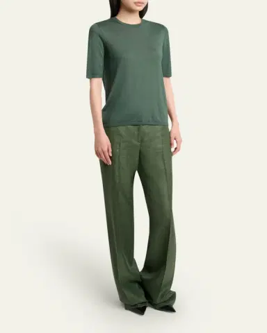 Gabriela Hearst Chryse Cashmere-Silk Short-Sleeve Sweater | Thumbnail 2 Gabriela Hearst Chryse Cashmere-Silk Short-Sleeve Sweater | Thumbnail 2