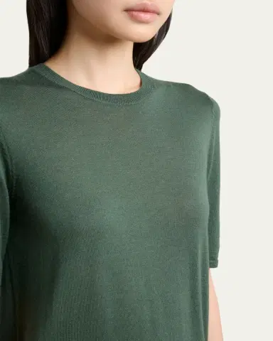 Gabriela Hearst Chryse Cashmere-Silk Short-Sleeve Sweater | Thumbnail 5 Gabriela Hearst Chryse Cashmere-Silk Short-Sleeve Sweater | Thumbnail 5